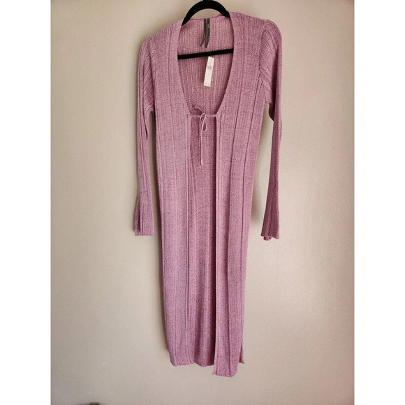 NWT By Anthropologie Long Shine Cardigan Sweater Size S Pink - Picture 2 of 12